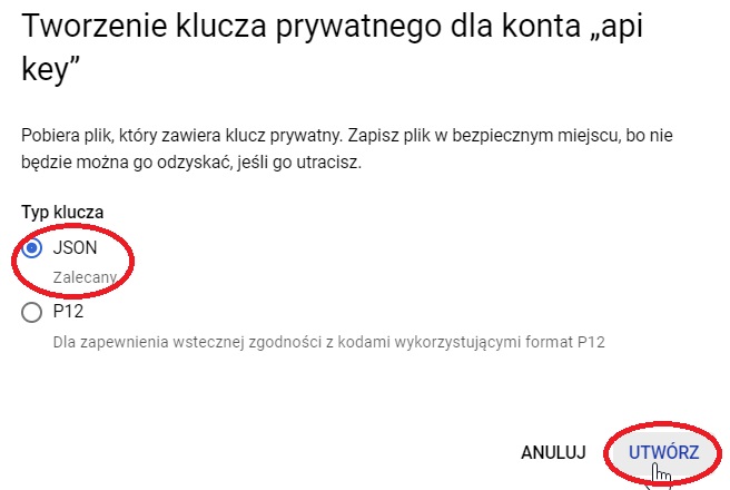 Włączanie GSC API w Google Cloud