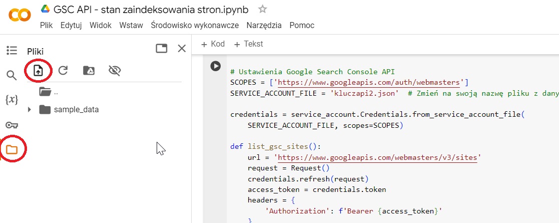 Skrypt do sprawdzania stanu indeksu przez GSC API