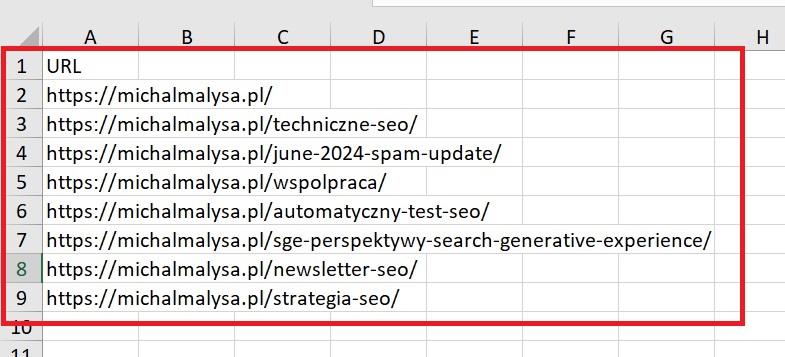 Wyciąganie danych z PageSpeed Insights API