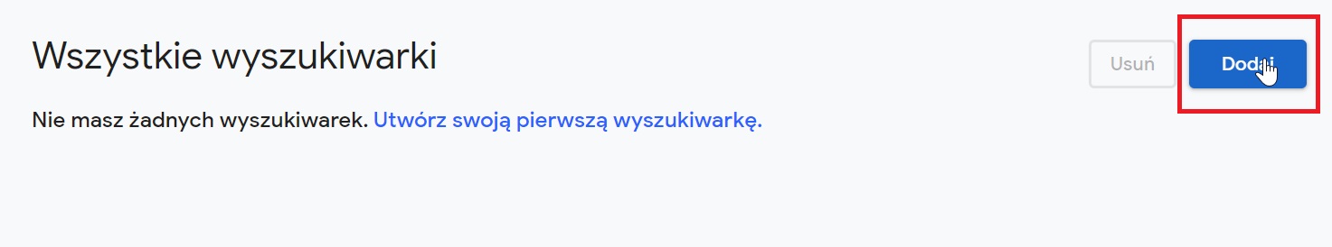 Konfigurowanie wyszukiwarki niestandardowej w Programmable Search Engine